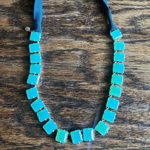 J.Crew Elegant Blue Square Necklace